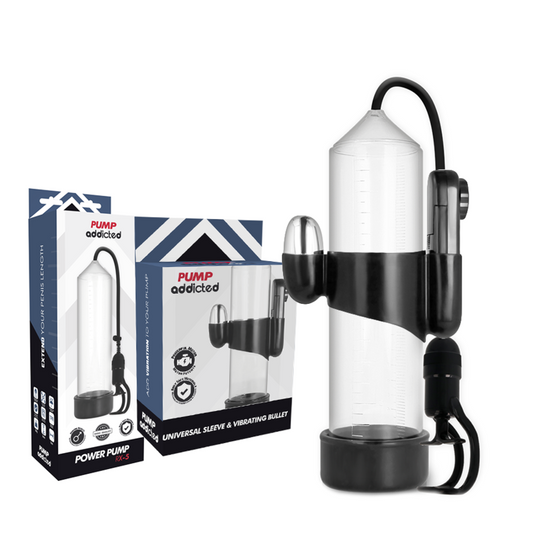 PUMP ADDICTED - POMPE À ÉREECTION TRANSPARENTE RX5 AVEC VIBRATEUR