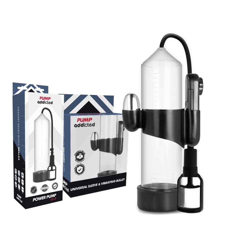 PUMP ADDICTED - POMPE À ÉREECTION TRANSPARENTE RX7 AVEC VIBRATEUR