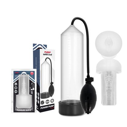PUMP ADDICTED - POMPE À ÉREECTION TRANSPARENTE RX3 AVEC MASTURBATEUR