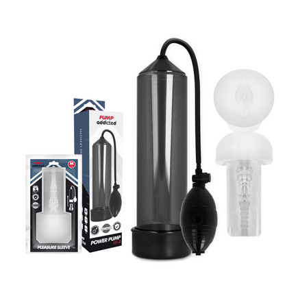 PUMP ADDICTED - POMPE À ÉREECTION RX3 NOIRE AVEC MASTURBATEUR