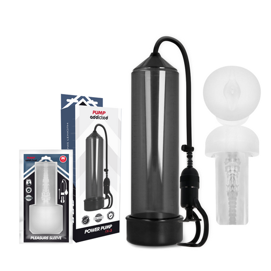PUMP ADDICTED - POMPE À ÉREECTION NOIRE RX5 AVEC MASTURBATEUR