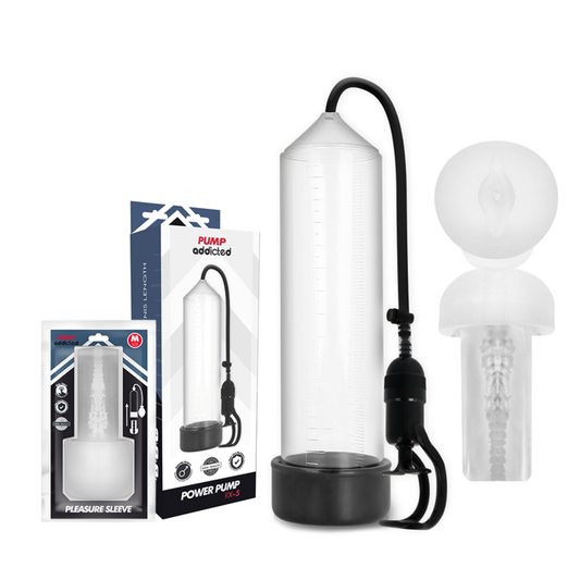 PUMP ADDICTED - POMPE À ÉREECTION TRANSPARENTE RX5 AVEC MASTURBATEUR