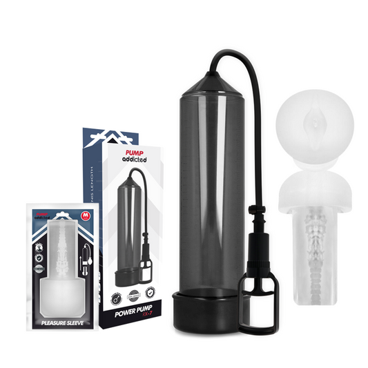 PUMP ADDICTED - POMPE À ÉREECTION NOIRE RX7 AVEC MASTURBATEUR