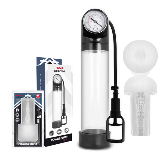 PUMP ADDICTED - POMPE À ÉREECTION TRANSPARENTE RX9 AVEC MASTURBATEUR