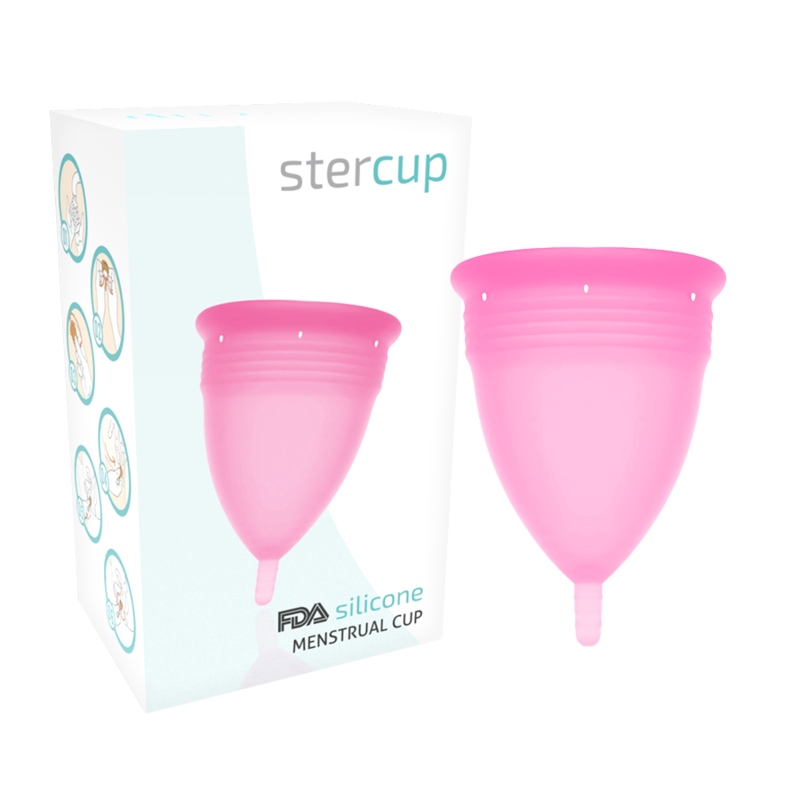 STERCUP - COUPE MENSTRUELLE ROSE EN SILICONE FDA - TAILLE L