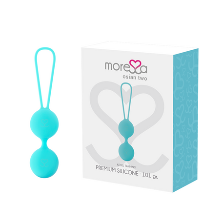 MORESSA - OSIAN TWO PELVIC FLOOR TRAINING 101g PREMIUM SILICONE TURQUOISE