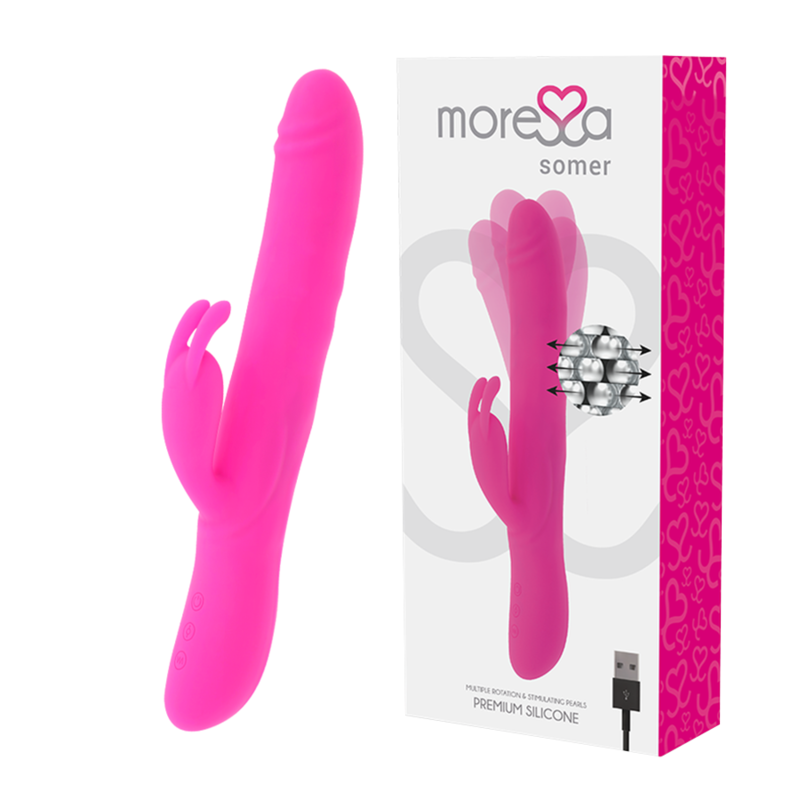 MORESSA - ROTATEUR SOMER PREMIUM EN SILICONE PERLÉ AVEC VIBRATIONS PUISSANTES