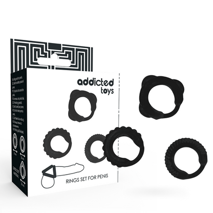 ADDICTED TOYS - LOT DE 3 ANNEAUX PÉNIS NOIRS