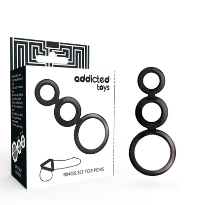 ADDICTED TOYS - ENSEMBLE D'ANNEAU POUR PÉNIS ET TESTICULES - FUMÉ