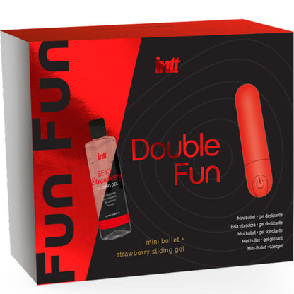 INTT LANCE - KIT DOUBLE FUN AVEC BULLET VIBRANT ET GEL DE MASSAGE À LA FRAISE
