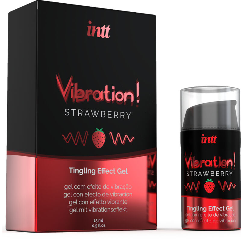INTT - GEL VIBRATEUR LIQUIDE FRAISE STIMULANT INTIME PUISSANT 15 ML