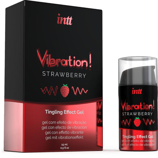 INTT - GEL VIBRATEUR LIQUIDE FRAISE STIMULANT INTIME PUISSANT 15 ML