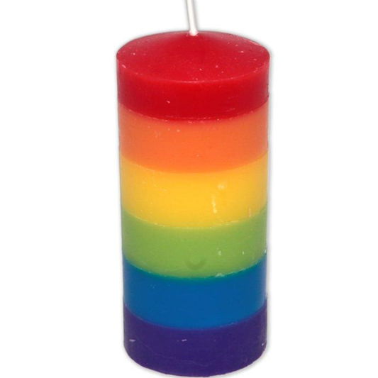 FIERTÉ - GRANDE BOUGIE AVEC LE DRAPEAU LGBT