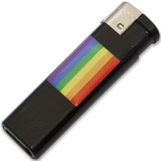 FIERTÉ - BRIQUET NOIR AVEC DRAPEAU LGBT