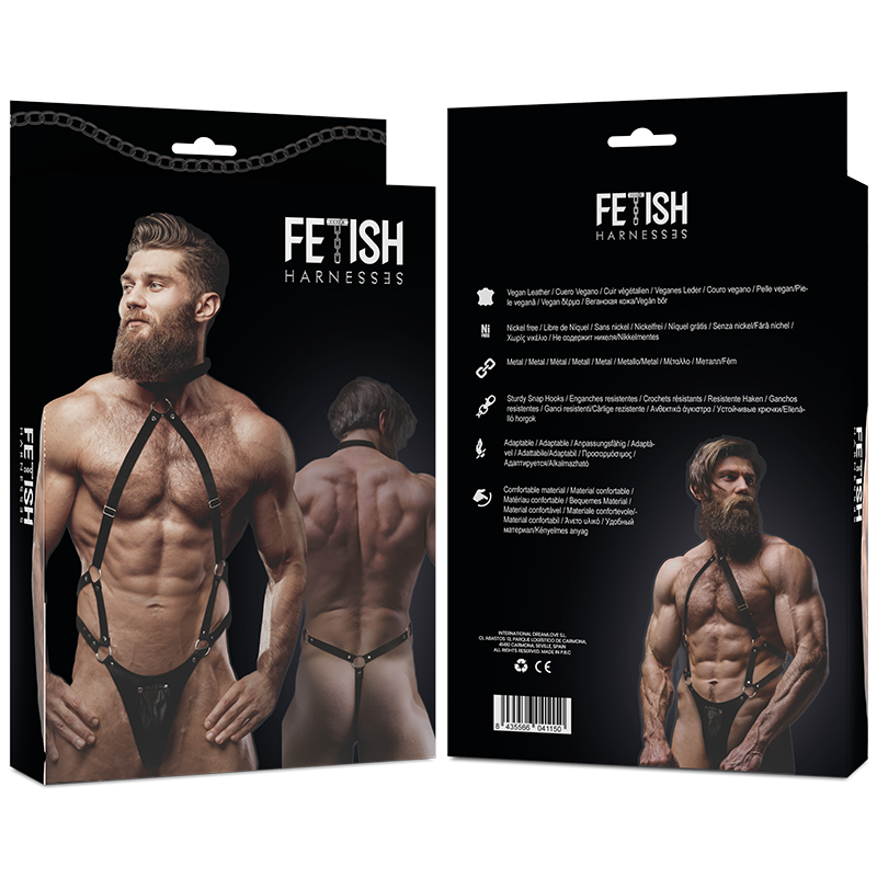 ATTITUDE FÉTICHISME SOUMIS - HARNAIS JOCK STRAP EN CUIR ÉCOLOGIQUE POUR HOMME