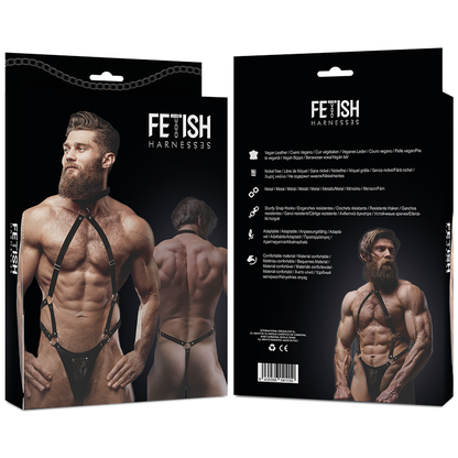 ATTITUDE FÉTICHISME SOUMIS - HARNAIS JOCK STRAP EN CUIR ÉCOLOGIQUE POUR HOMME
