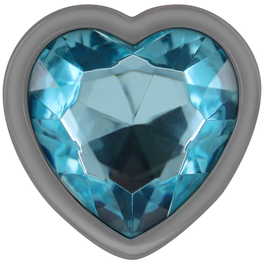 INTENSE - BLUE HEART ALUMINUM METAL ANAL PLUG SIZE S