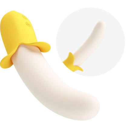 PRETTY LOVE - BANANA GEEK SUPER POWER 7 VIBRATIONS HAUT ET BAS SILICONE NOIR