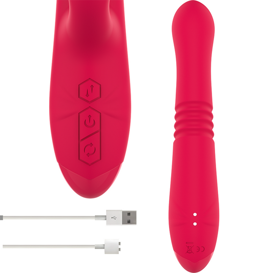 INTENSE - DUA MULTIFUNCTIONAL RECHARGEABLE UP &amp; DOWN VIBRATOR WITH RED TONGUE