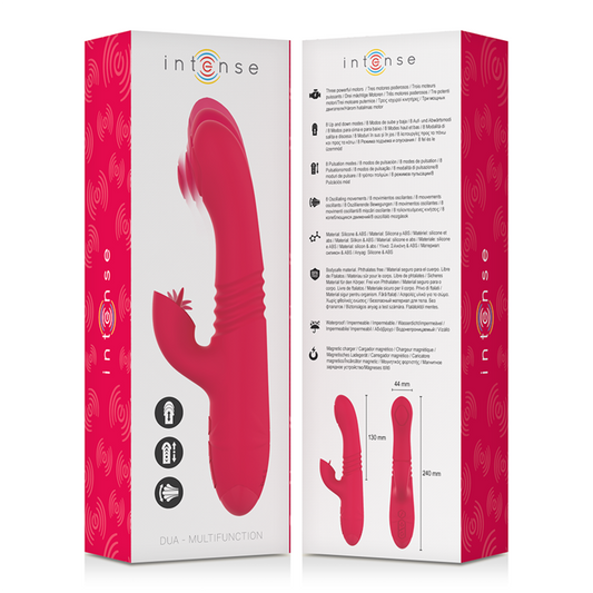 INTENSE - DUA MULTIFUNCTIONAL RECHARGEABLE UP &amp; DOWN VIBRATOR WITH RED TONGUE