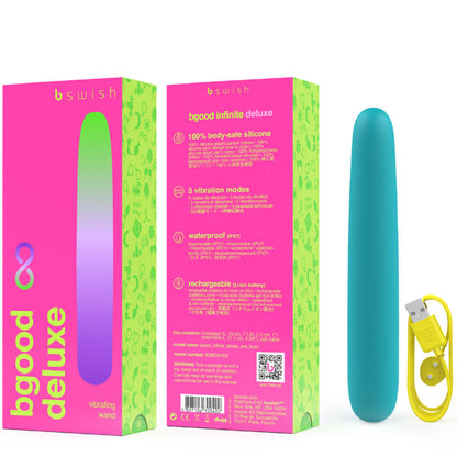 B SWISH - BGOOD INFINITE DELUXE VIBRATEUR RECHARGEABLE EN SILICONE BLEU