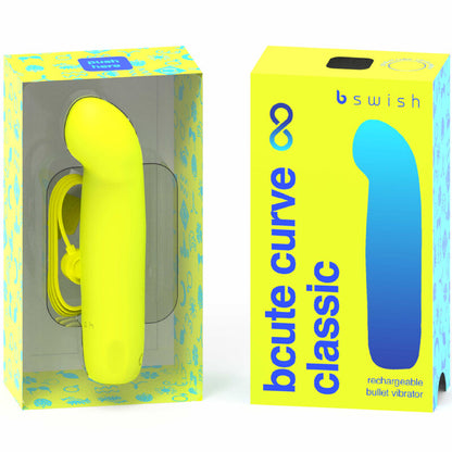 B SWISH - BCUTE CURVE INFINITE CLASSIC VIBRATEUR RECHARGEABLE EN SILICONE JAUNE