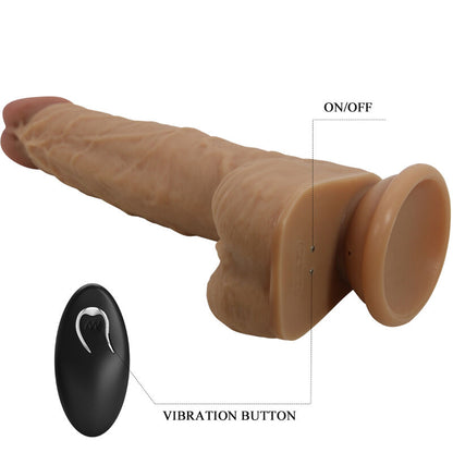 PRETTY LOVE - JONATHAN DILDO SILICONE 3 VIBRATIONS + 3 TAILLES D'INSERTION TÉLÉCOMMANDE 21 CM