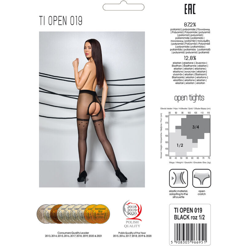 PASSION - TIOPEN 019 BLACK TIGHTS 1/2 (20 DEN)