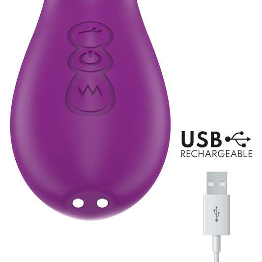 INTENSE - APOLLO VIBRATEUR MULTIFONCTION RECHARGEABLE 7 VIBRATIONS AVEC LANGUE OSCILLANTE VIOLET