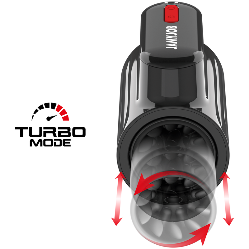 JAMYJOB - MASTURBATEUR VORTEX TURBO AVEC POUSSÉE ET ROTATION À 360° DE HAUT EN BAS