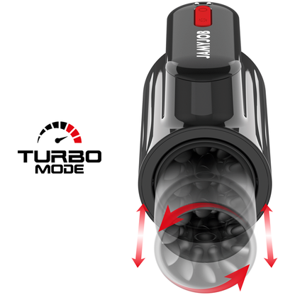 JAMYJOB - MASTURBATEUR VORTEX TURBO AVEC POUSSÉE ET ROTATION À 360° DE HAUT EN BAS