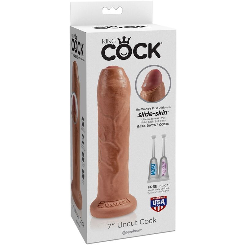 KING COCK - PÉNIS RÉALISTE AVEC PRÉPUCE 17,8 CM CANDY