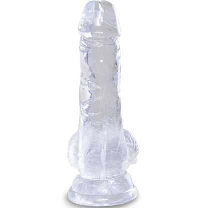 KING COCK - PÉNIS RÉALISTE ET TRANSPARENT AVEC TESTICULES 10,1 CM