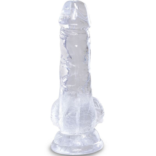 KING COCK - PÉNIS RÉALISTE ET TRANSPARENT AVEC TESTICULES 10,1 CM
