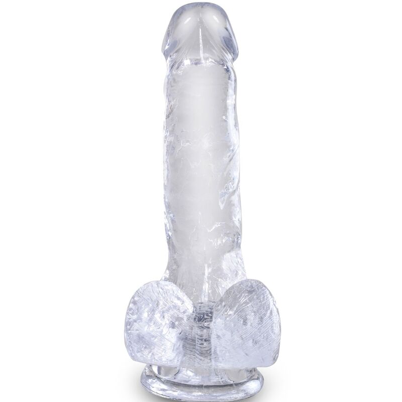 KING COCK - PÉNIS RÉALISTE ET TRANSPARENT AVEC TESTICULES 13,5 CM