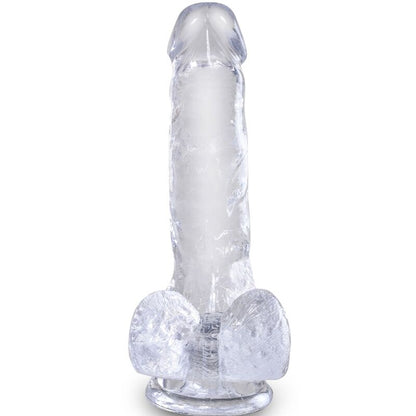 KING COCK - PÉNIS RÉALISTE ET TRANSPARENT AVEC TESTICULES 13,5 CM
