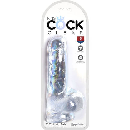 KING COCK - PÉNIS RÉALISTE ET TRANSPARENT AVEC TESTICULES 13,5 CM