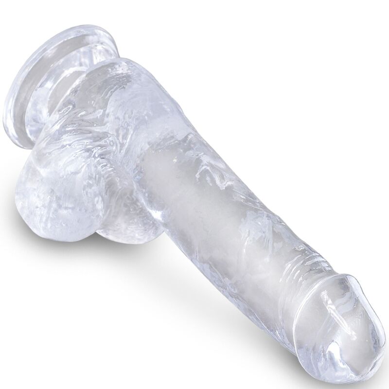 KING COCK - PÉNIS RÉALISTE ET TRANSPARENT AVEC TESTICULES 13,5 CM