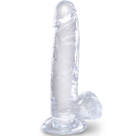 KING COCK - PÉNIS RÉALISTE ET TRANSPARENT AVEC TESTICULES 15,2 CM