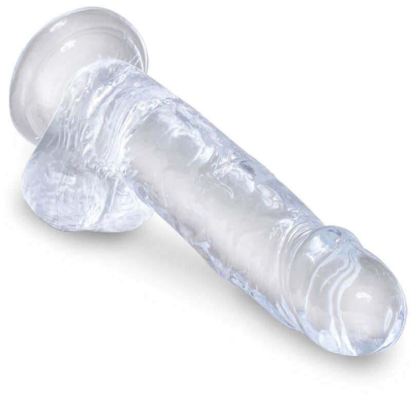 KING COCK - PÉNIS RÉALISTE ET TRANSPARENT AVEC TESTICULES 15,2 CM