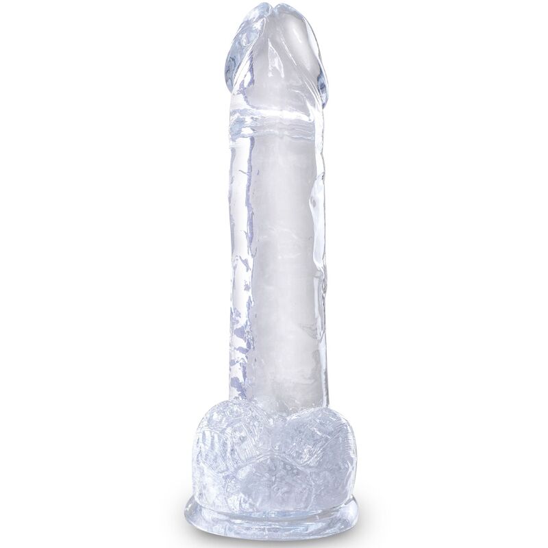 KING COCK - PÉNIS RÉALISTE ET TRANSPARENT AVEC TESTICULES 15,2 CM