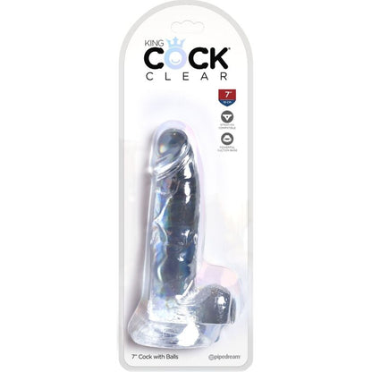 KING COCK - PÉNIS RÉALISTE ET TRANSPARENT AVEC TESTICULES 15,2 CM