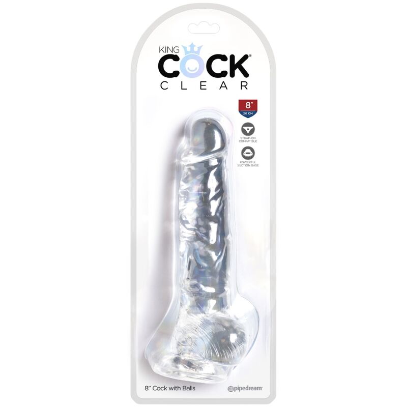 KING COCK - PÉNIS RÉALISTE ET TRANSPARENT AVEC TESTICULES 16,5 CM
