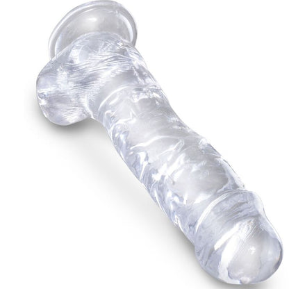 KING COCK - PÉNIS RÉALISTE ET TRANSPARENT AVEC TESTICULES 16,5 CM