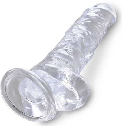 KING COCK - PÉNIS RÉALISTE ET TRANSPARENT AVEC TESTICULES 16,5 CM