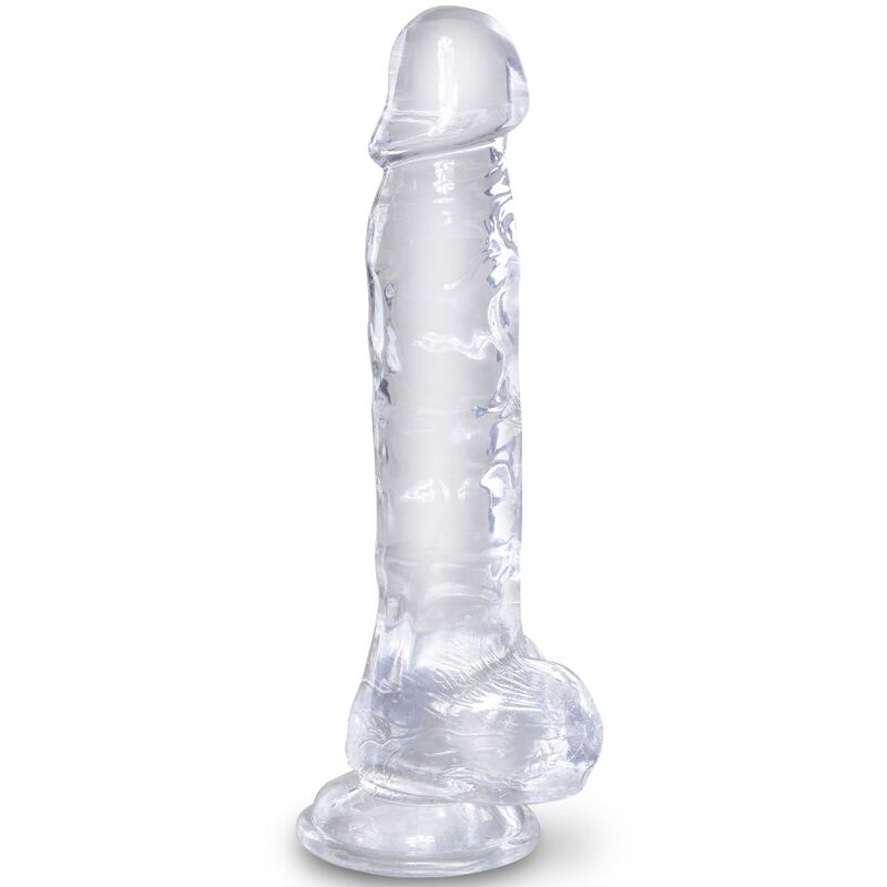 KING COCK - PÉNIS RÉALISTE ET TRANSPARENT AVEC TESTICULES 16,5 CM