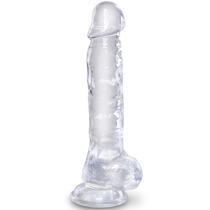 KING COCK - PÉNIS RÉALISTE ET TRANSPARENT AVEC TESTICULES 16,5 CM