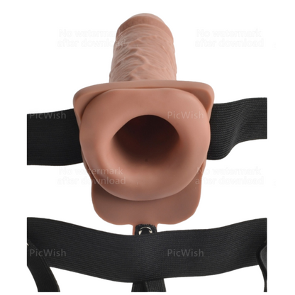SÉRIE FETISH FANTASY - HARNAIS RÉGLABLE PÉNIS RÉALISTE AVEC TESTICULES RECHARGEABLES ET VIBRATEUR 17,8 CM
