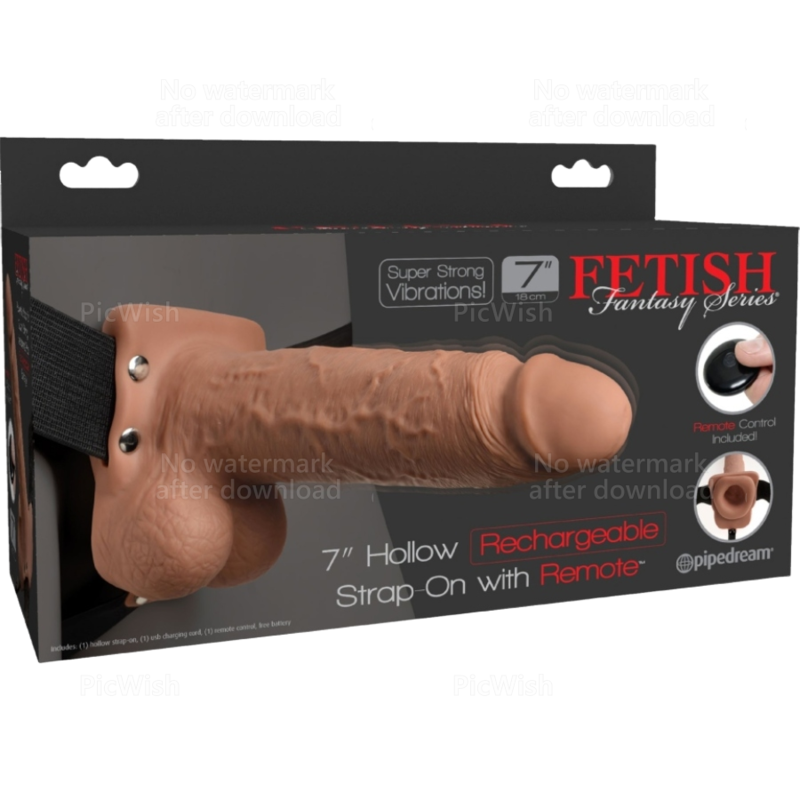 SÉRIE FETISH FANTASY - HARNAIS RÉGLABLE PÉNIS RÉALISTE AVEC TESTICULES RECHARGEABLES ET VIBRATEUR 17,8 CM