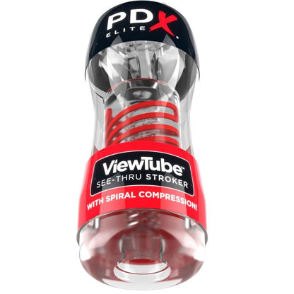 PDX ELITE - VIEWTUBE 2 STROKER MASTURBATOR WITH TRANSPARENT SPIRAL COMPRESSION
